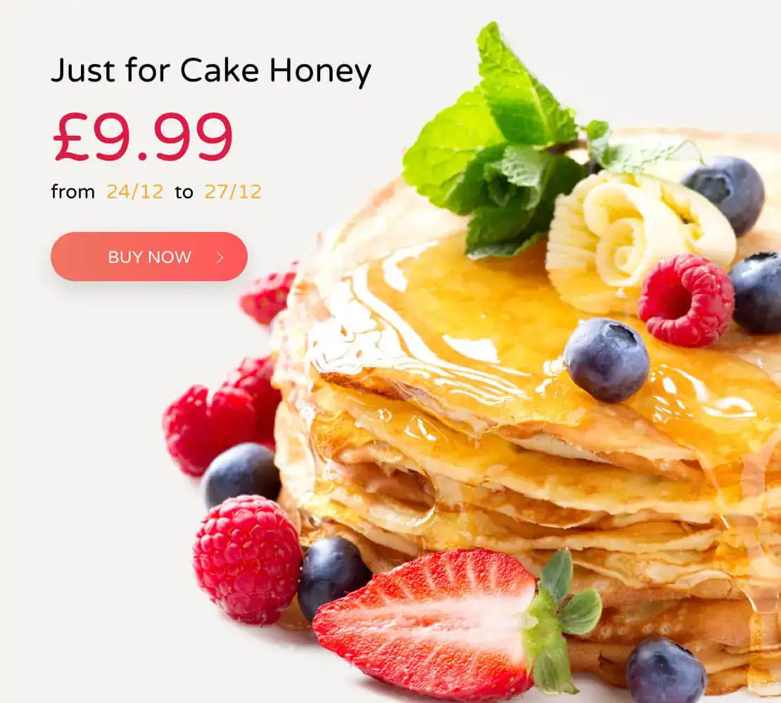 Delicious layered cake with fresh berries and honey topping at EbuyerBaker.