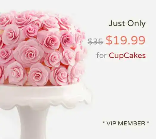 Pink rose cupcake cake, perfect for celebrations, now only $19.99.