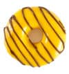 Delicious yellow glazed donut with chocolate drizzle, perfect for bakery and market place.